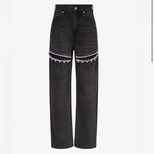 AREA WIDE LEG CRYSTAL SLIT JEAN